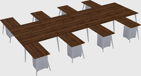 Shared l-shaped office desk system