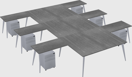 Shared l-shaped office desk system