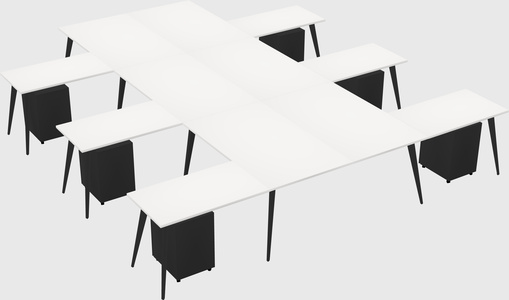 Shared l-shaped office desk system