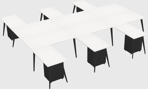 Shared l-shaped office desk system