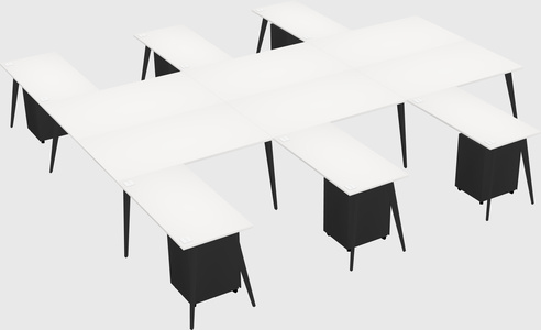 Shared l-shaped office desk system