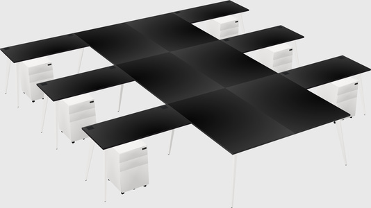 Shared l-shaped office desk system