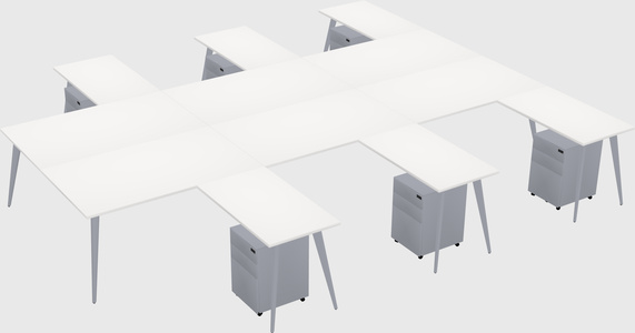 Shared L-shaped Office Desk System