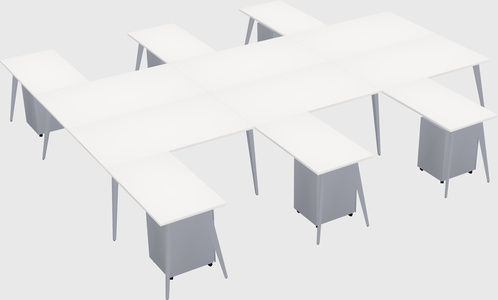 Shared l-shaped office desk system