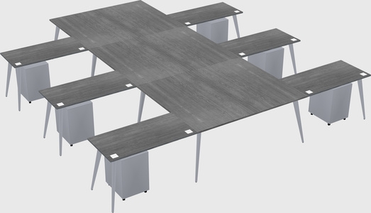Shared l-shaped office desk system