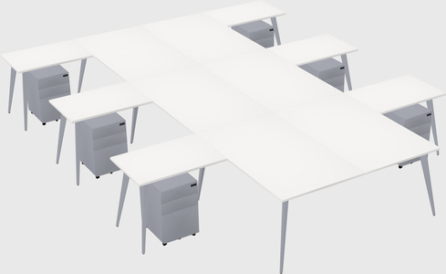 Shared l-shaped office desk system
