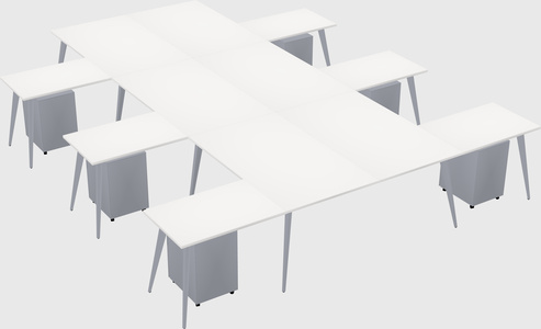 Shared l-shaped office desk system