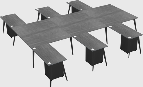Shared l-shaped office desk system