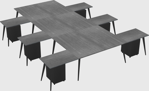 Shared l-shaped office desk system