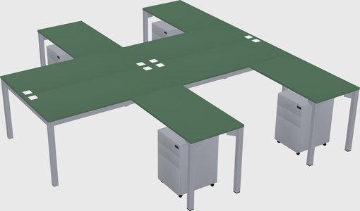 Shared l-shaped desk