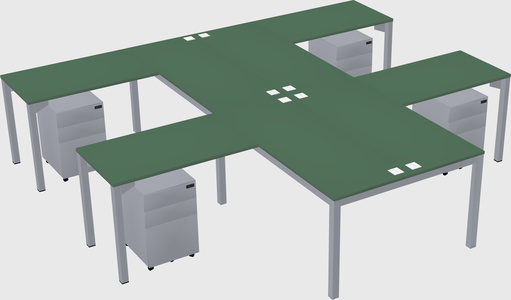 Shared l-shaped desk