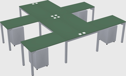 Shared l-shaped desk