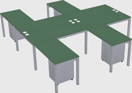 Shared l-shaped desk