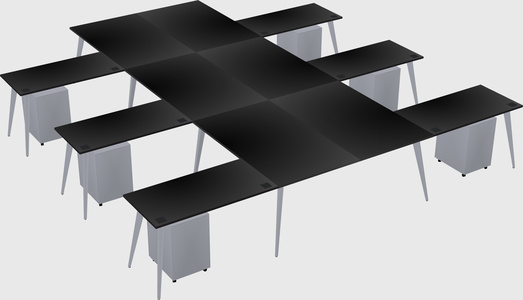 Shared l-shaped office desk system