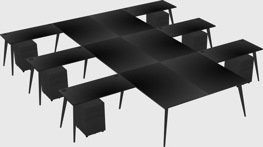 Shared l-shaped office desk system