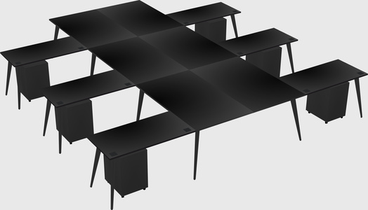 Shared l-shaped office desk system