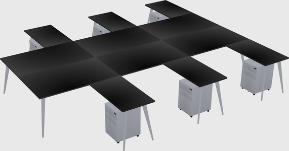 Shared L-shaped Office Desk System