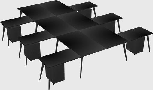 Shared l-shaped office desk system