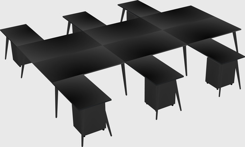 Shared l-shaped office desk system