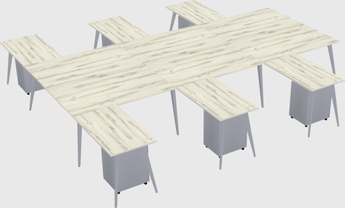 Shared l-shaped office desk system