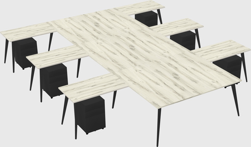 Shared l-shaped office desk system