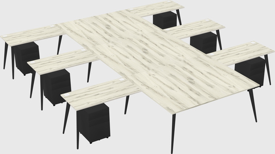 Shared l-shaped office desk system