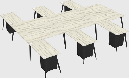 Shared l-shaped office desk system