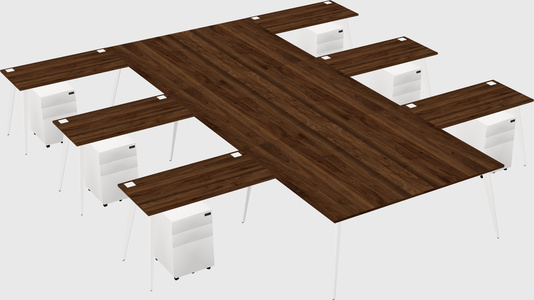 Shared l-shaped office desk system