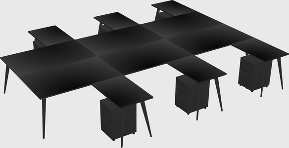 Shared L-shaped Office Desk System