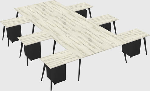 Shared l-shaped office desk system