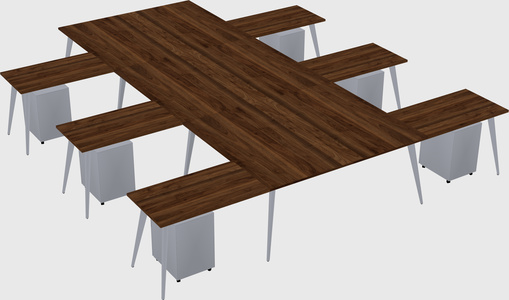 Shared l-shaped office desk system