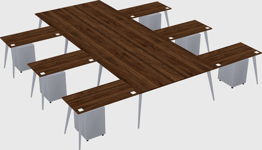 Shared l-shaped office desk system