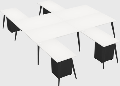 Shared l-shaped office desk system