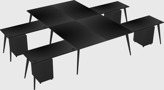 Shared l-shaped office desk system