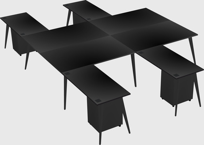 Shared l-shaped office desk system