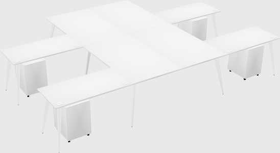 Shared l-shaped office desk system