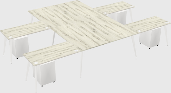 Shared l-shaped office desk system