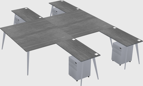 Shared L-shaped Office Desk System