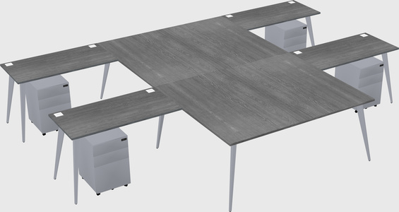 Shared l-shaped office desk system
