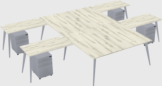 Shared l-shaped office desk system