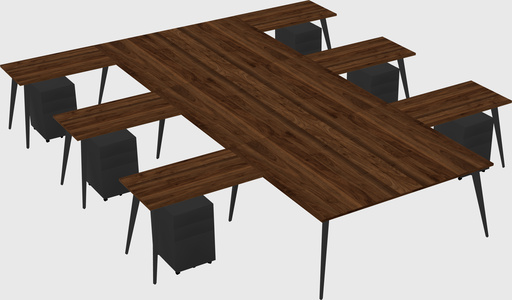 Shared l-shaped office desk system