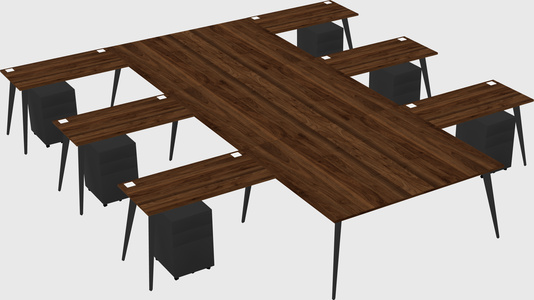 Shared l-shaped office desk system