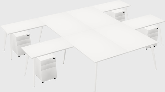 Shared l-shaped office desk system