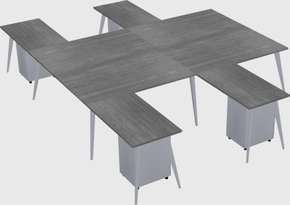 Shared l-shaped office desk system