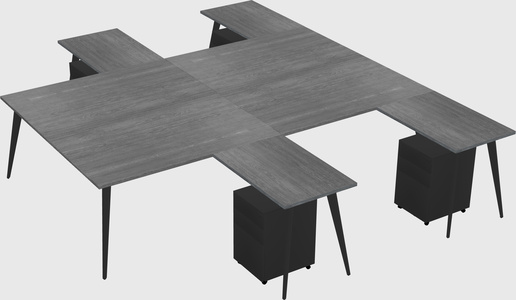 Shared L-shaped Office Desk System