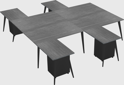 Shared l-shaped office desk system