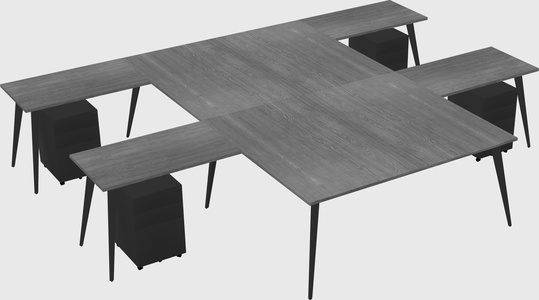 Shared l-shaped office desk system