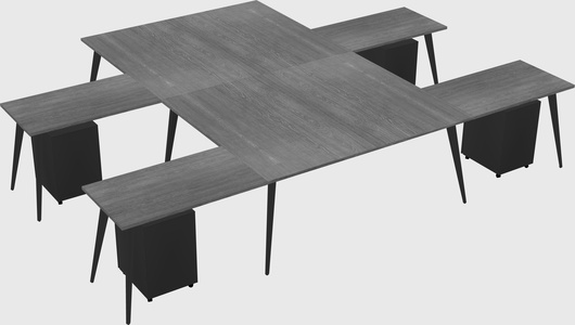 Shared l-shaped office desk system