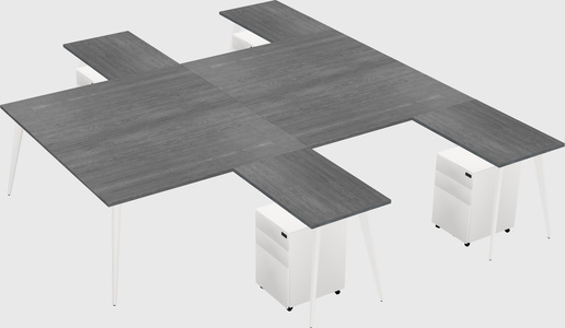 Shared L-shaped Office Desk System
