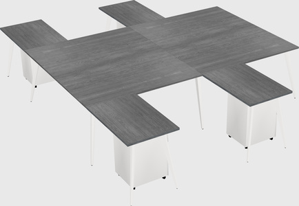 Shared l-shaped office desk system